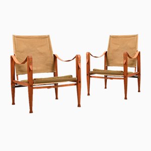 Safari Chairs by Kare Klint for Rud. Rasmussen, 1960s, Set of 2