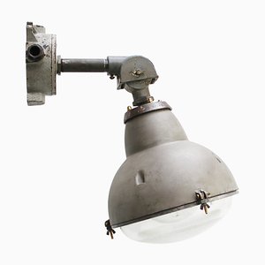 Vintage French Cast Iron & Semi Frosted Glass Streetlight from Sammode, France