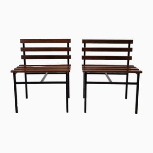 Chairs or Benches in Teak, Italy, 1960s, Set of 2