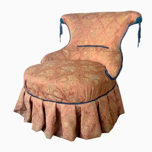 Slipper Chair in Rosa Chinoiserie & Blauem Quaste