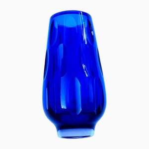 Kobaltblaue Vase mit Lens Cut Dekor von WMF, 1960er