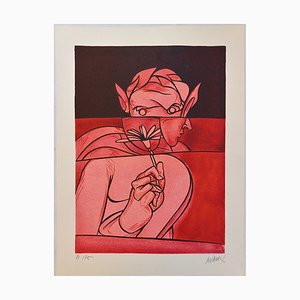 Valerio Adami, L'après-midi d'un faune, 1976, Lithographie