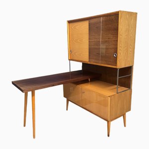Schrank mit Schreibtisch aus Two Tone Wood von Jitona, 1960er