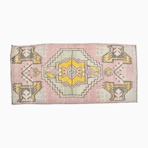 Petit Tapis Turc en Laine Rose Clair