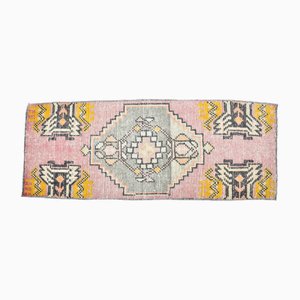 Small Turkish Pink Wool Oushak Mat Rug