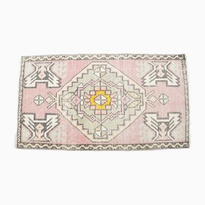 Petit Tapis Vintage en Laine Rose Clair