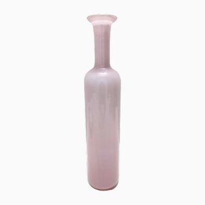 Postmodern Pink Encased Murano Glass Vase with Gold Leaf by Salviati, Italy, 1970s