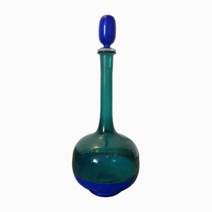 Jarrón Morandiana de Murano en azul y verde de Gio Ponti para Venini