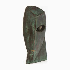 Lothar Maier, Cabeza de Odin abstracta, años 90, Bronce