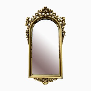 Large Antique French Monumental Gold Leaf Gilt Mirror, 1890