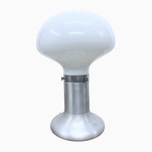 Space Age Mushroom Lampe aus Glas Aluminium, 1960er