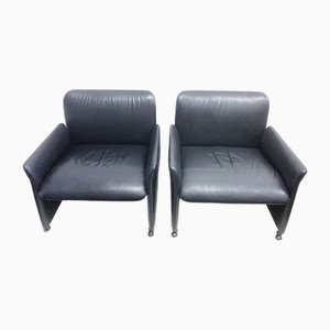 Leather Armchairs by Gianni Offredi for Saporiti Italia, 1990s, Set of 2