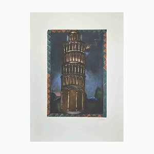 Franco Gentilini, The Tower, Etching and Aquatint, 1970s