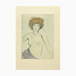 Édouard Chimot, desnudo, aguafuerte, años 30