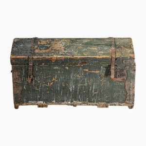 Italian Green Wooden Travel Trunk