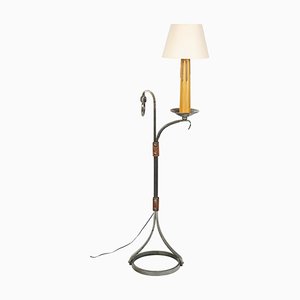 Wrought Iron and Copper Floor Lamp, 1960s