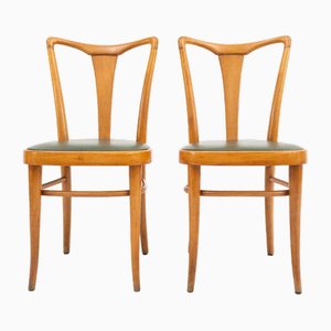 Beech Dining Chairs, Italy, 1950s, Set of 2