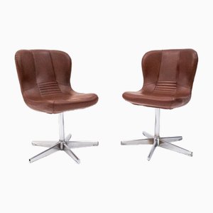 Space Age Chairs in Eco-Leather, Italy, 1960s, Set of 3