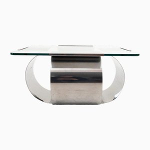 Steel and Glass Coffee Table by François Monnet, 1970s