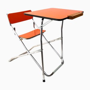 School Desk with Folding Chair, 1960s, Set of 2