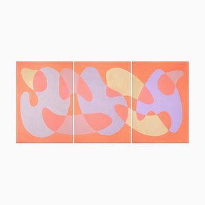 Ryan Rivadeneyra, Coral Reef Abstraction Triptychon, 2023, Acryl auf Papier