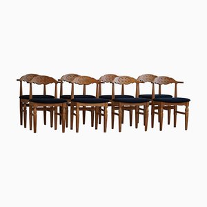 Dining Chairs in Bouclé attributed Henning Kjærnulf, 1960s, Set of 8
