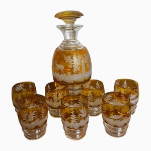 Boheme Crystal Liquor Service Set, 1920s, Set of 8