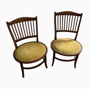 Edwardian Mahogany Oval Based Hall Chairs, Set of 2