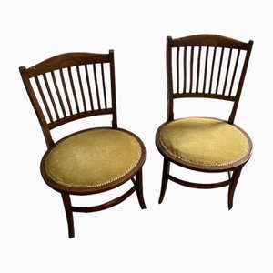 Set of Edwardian Mahogany Oval Based Hall Chairs