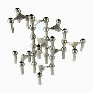 Modular Candleholders attributed to W. Stoff & H. Nagel for Bayerische Metall Fabrik, 1970s, Set of 10