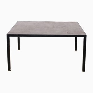 Italian Coffee Table with Metal Structure & Wooden Top, 1960s