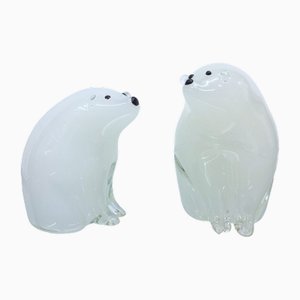 Orsi polari in vetro di Murano di Formia, anni '60-'70, set di 2