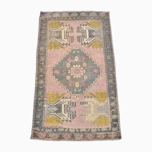 Small Antique Wool Entryway Rug