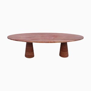 Italian Persa Marble Dining Table with Oval Top and Rounded Legs