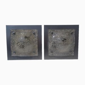 Lámparas de pared de Murano, años 70. Juego de 2