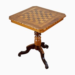 Vintage Game Table with Chessboard