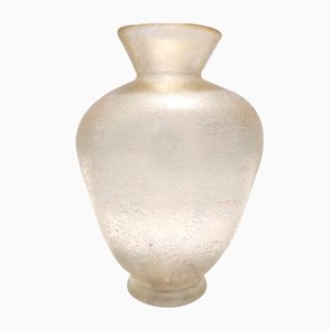 Vintage Gold Flecked Murano Glass Amphora Vase by Flavio Poli for Seguso, Italy, 1946
