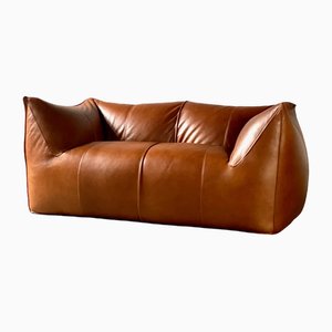 Le Bambole Sofa aus Cognacfarbenem Leder von Mario Bellini für B&B Italia, 1975