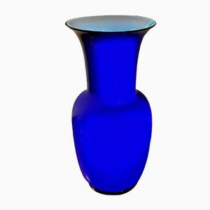 Blue Opaline Glass Vase from Venini, 1986