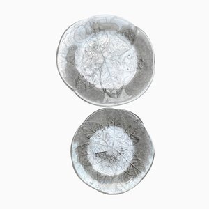Schwedische Vintage Glas Teller mit Blumenmuster von Ann Wärff für Kosta Boda, 11 Set