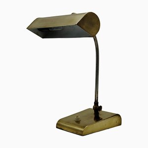 Brass Table Lamp with Swivel Lampshade, Italy, 1950s