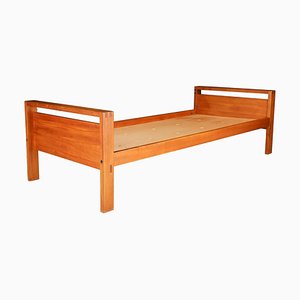 Mid-Century French LO6A Bed in Elm Wood by Pierre Chapo, 1960s