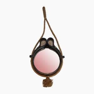 Small Ceramic and Rope Mirror, 1970s