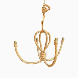Chandelier in Rope fro Audoux Minet, 1950s