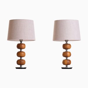 Swedish Table Lamps attributed to Tranås Stilarmatur, 1960s, Set of 2