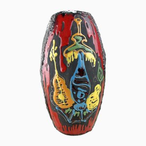 Italian Brutalist Vase in Enameled Ceramic, 1960