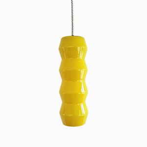 Lampe à Suspension en Verre de Murano Jaune, Suède 1960s