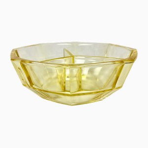 Art Deco German Bowl in Citron Glass, 1930s