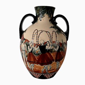 Ciboure Vase aus Sandstein von C. Fischer, Ende des 20. Jahrhunderts