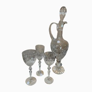 Crystal Glasses and Carafe, 1950, Set of 19